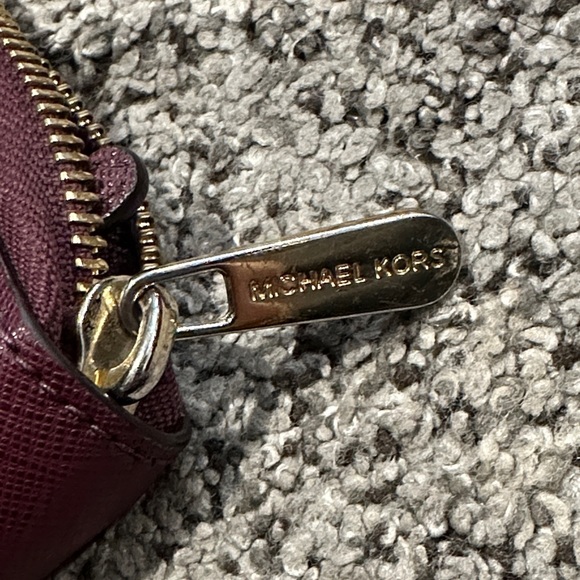 Michael Kors Burgundy Wristlet with Gold Accents - Picture 6 of 8